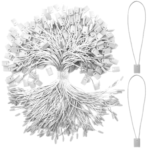 1000Pcs Hang Tag String 7 Inch Nylon String Snap Lock Pin Loop Fastener Hook Ties Easy and Fast to Attach (SZ/Light Gray) - color: Light Gray