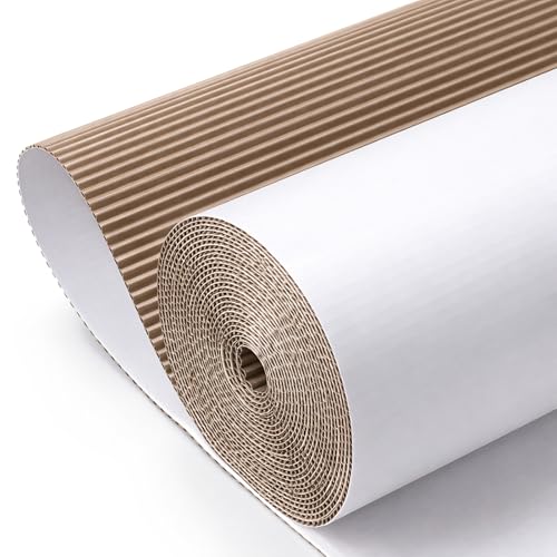 MotiMind Corrugated Cardboard Roll, 24 x 400 Inch Single Face Cushioned - color: White, size: 24 x 400 Inches