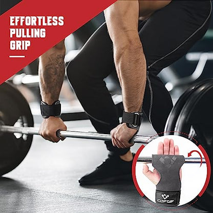 Weight Lifting Wrist Strap, Double-Layer Leather for Deadlift Powerlifting - color: Gray
