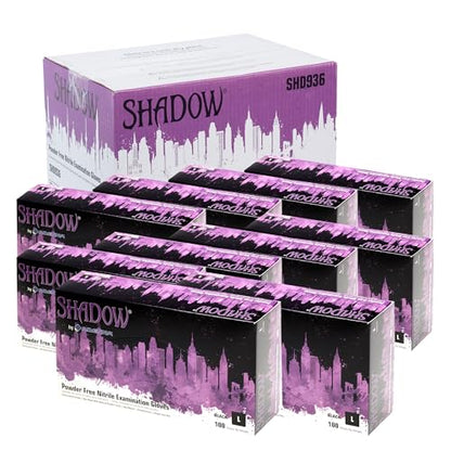 Adenna SHADOW Disposable Nitrile Gloves – 6 Mil, Medical Grade, Textured Grip, Powder Free, Black - size: Large