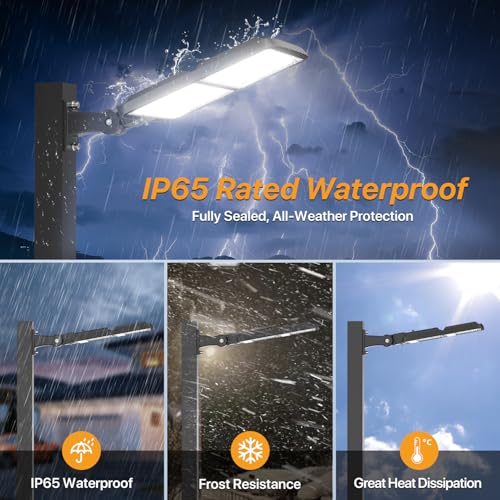 400W LED Parking Lot Light: 48000LM, 5000K Adjustable Arm Mount - size: 400W