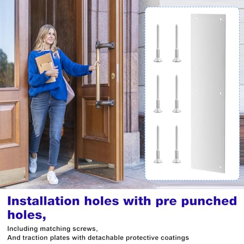 2 Pack Door Kick Plates 4x16 Decorative Door Push Plates