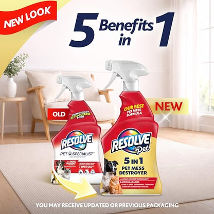 Resolve® 5-in-1 Pet Carpet Cleaner Spray for Stains & Odors, 22oz - size: 22 Fl Oz (Pack of 1)