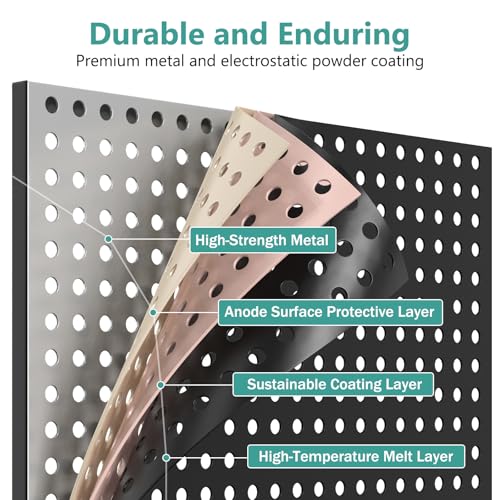 Peg Board Display Stand with Extra 32 Hooks 24" X70” Pegboard - color: Standing & Black