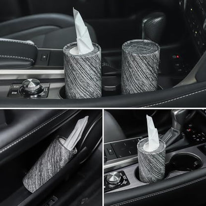 SINGARO Car Tissue Holder, 4 Pack Car Cup Holder Facial Tissues with Travel Tissue Bag, Quick and Convenient Flower Combination Car Tissue Box(4 Canisters/200 Tissues) Gray - color: Gray