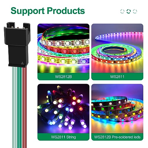 RGBZONE 5V USB LED Controller, 21-Key RF Wireless Remote Control for Strips - style: 3PIN-RF