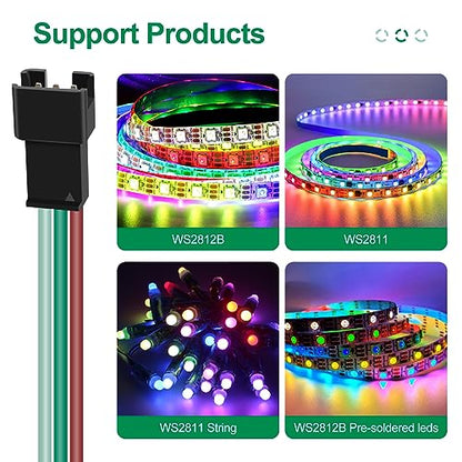 RGBZONE 5V USB LED Controller, 21-Key RF Wireless Remote Control for Strips - style: 3PIN-RF