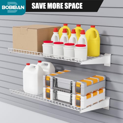 2 Pack Metal Slatwall Shelves 24X12 Inch, White - color: White, size: M2PC
