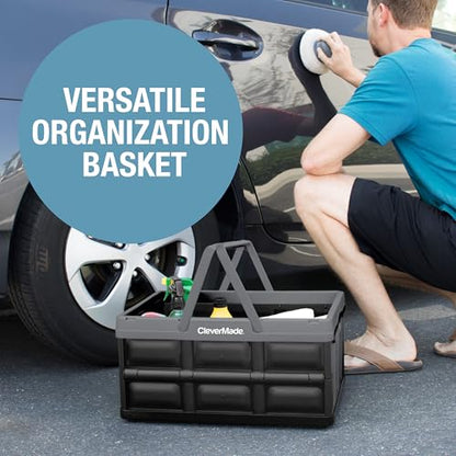 CleverMade Collapsible Basket With Handles, 32L 1 Pack, 35 lb, Stone - color: Stone, size: 32l - 1 Pack
