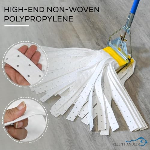 KLEEN HANDLER Mop Head Replacement 3-Pack Hydrophobic Industrial Mop for Oils and Spills – Heavy-Duty Industrial, Commercial, Janitorial Cleaning – Non-Woven Oil-Absorbent Material - style: 3 Pack