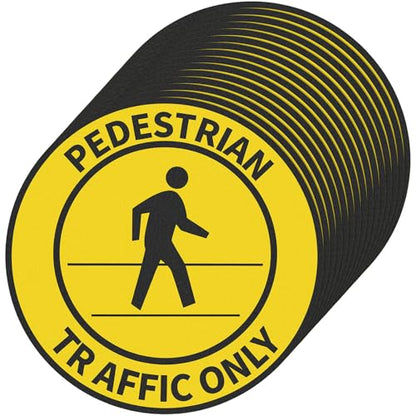 20 Pack Pedestrian Traffic Only Floor Stickers Sign 17 Inch