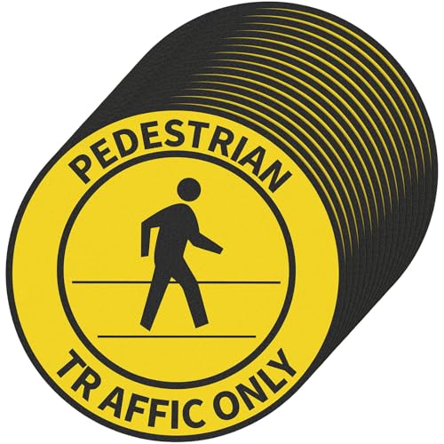 20 Pack Pedestrian Traffic Only Floor Stickers Sign 17 Inch
