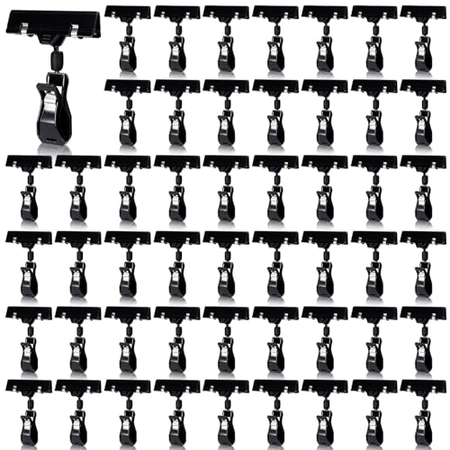 Honeydak 50 Pcs Black Sign Holder Clips Bulk for Retail Display