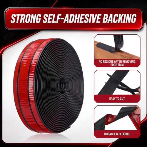 3/4 Inch Rubber Edge Trim 20ft Self-Adhesive U Channel Edge Strip - size: 20ft，3/4 Inch