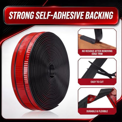 3/16 Inch Rubber Edge Trim 20ft Self-Adhesive U Channel Edge Strip - size: 20ft，3/16 Inch
