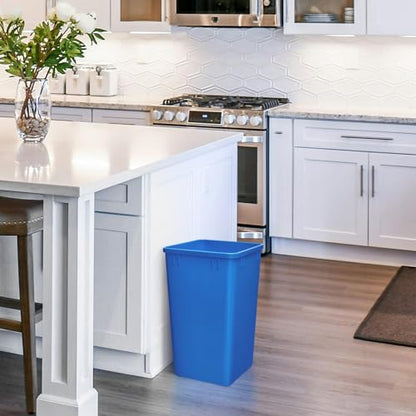 Rev-A-Shelf 2-Pack 35 Quart Polymer Replacement Trash Bin, Recycle Waste Garbage Container for Kitchen Cabinet Pullouts, Blue, RV-35-22-2 - Large Plastic Bins for Home and Office - color: Blue, style: 2 Pack