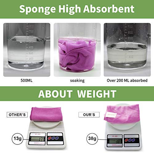 400 GSM Microfiber Cleaning Cloths, 12 Pack Ultra Absorbent Lint Free Towels for Kitchen, Glass, Windows, Mirrors, Car & Household Cleaning, Reusable Quick Dry Rags, 12" x 12", Purple - color: Purple