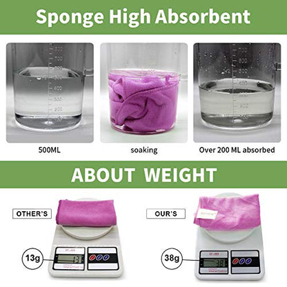 400 GSM Microfiber Cleaning Cloths, 12 Pack Ultra Absorbent Lint Free Towels for Kitchen, Glass, Windows, Mirrors, Car & Household Cleaning, Reusable Quick Dry Rags, 12" x 12", Purple - color: Purple