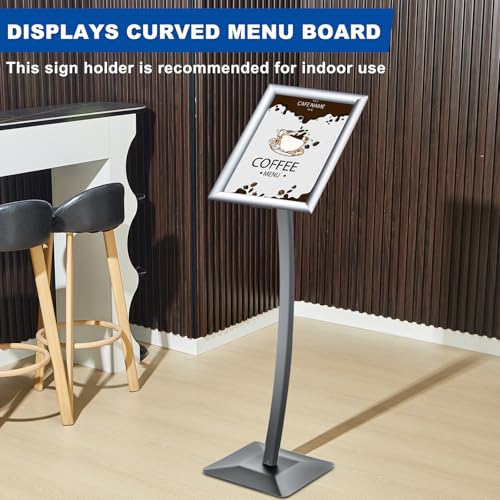 Yaocom 11 x 17 Inches Aluminum Floor Sign Stand Poster Holder, Silver - color: Silver, size: 11 x 17 Inches