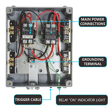 Lighting Relay Controller 8000W 8-Light HID Master Relay Controller w/Trigger Cord for Hydroponics Indoor Grow Lighting (8-Outlet) - size: 8-outlet