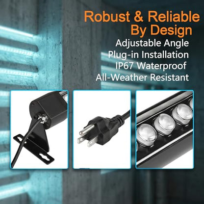 RGB Wall Washer Light Outdoor, Plug-in 120V 4FT IP67, RF Remote 1 Pack - color: RGB-1pack