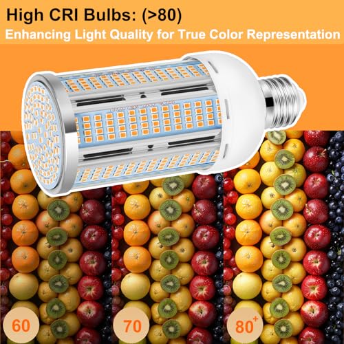 50W LED Corn Light Bulb 6000 Lumen Led Corn Bulb Super Bright 3000K Warm White E26/E27 Base LED Light Bulb for Home Garage Lighting Garage Backyard Office Household - size: 50W-1PACK