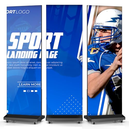 80'' LED Digital Signage Seamless Splicing Foldable GOB Poster Screen with WiFi USB Remote Control for Commercial Events & Rentals(Black, 1 Screen) - size: 1 screen