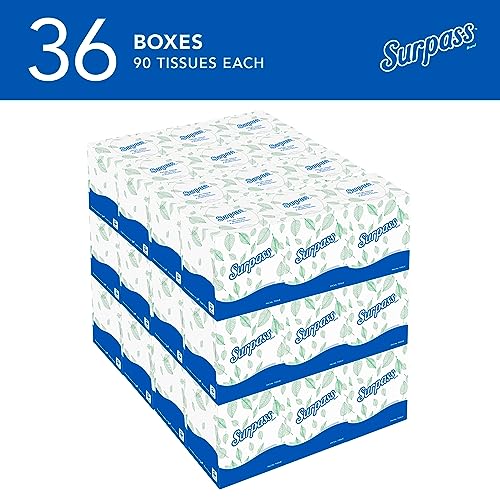 Surpass Facial Tissue, Bulk, 36 Boxes x 90 Tissues (21320)