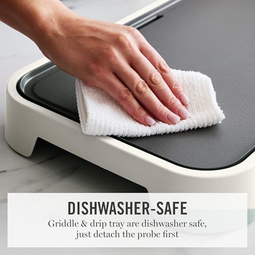 Martha Stewart 12"x 22" XL Electric Griddle, Ceramic Nonstick Flat Top - color: Linen Cream