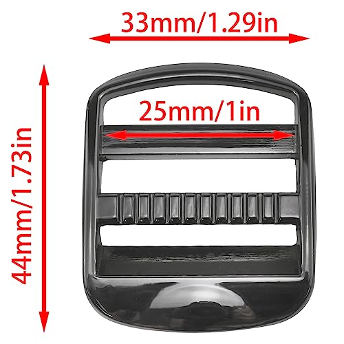 VAKTOK- 4pcs Metal Ladder Lock Buckle Slider Adjustable alloy buckle backpack strap accessories(Inner length 25mm)