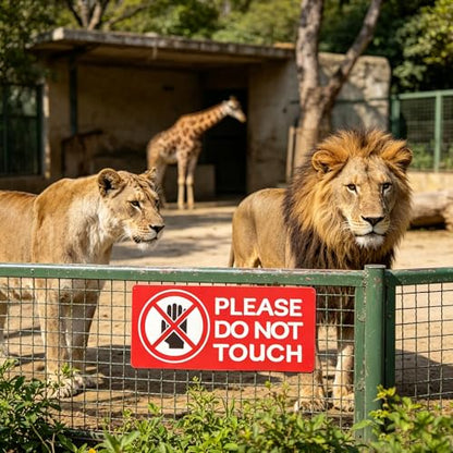 Please Do Not Touch Warning Stickers Tape, 200 Pcs Please Don't Touch Sign, 3" x 6" Safety Label Sticker, Removable Waterproof Self-adhesive Vinyl Decal for Display Items, Personal Items, Business, Facilities