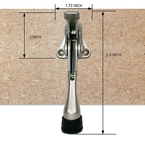 HA SHI Kickdown Heavy Duty Door Stopper, 4 INCH 1 Pack, Chrome - color: Chrome, size: 4 INCH X 1 PACK