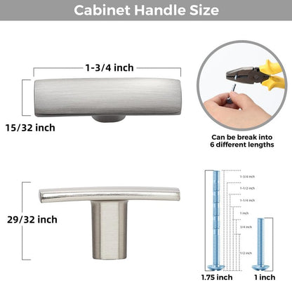 3 Pack Brushed Nickel Cabinet Knobs, 2in Length Curved Bar Drawer Pulls - color: Brushed Nickel, size: 3 Pack, style: Curved