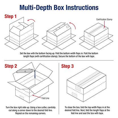 Box USA Moving Boxes Large 20"L x 20"W x 12"H 15-Pack, Cardboard Box for Shipping, Moving, Mailing, Packing, Packaging and Storage - style: Multi-Depth