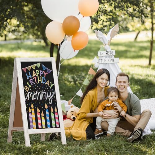 4 THOUGHT A-Frame Double-Sided Magnetic Chalkboard 40"x20", Rustic White - color: Rustic White