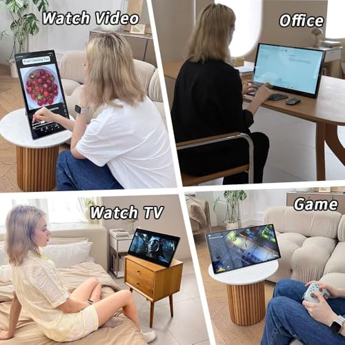 21.5" Android 15 Portable TV Tablet with Carry Bag, Rotating Foldable Stand, 6GB+128GB, with 99.9Wh Battery, 13MP Camera, Dual 5W Speakers, Smart Touch Screen for Travel, Camping & Home Entertainment