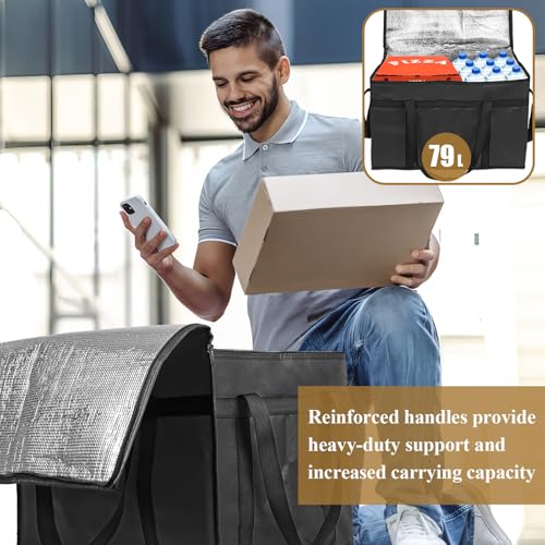 PEASUG Insulated Food Delivery Bag, XXXL Catering Bag for Keep Food Warming - color: Black, size: XXX-Large
