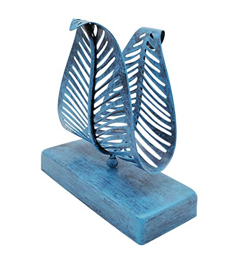 OwlGift Freestanding Modern Napkin Holder with Leaf Design, Tabletop Tissue Dispenser, Napkin Storage Organizer – Turquoise - color: Turquoise