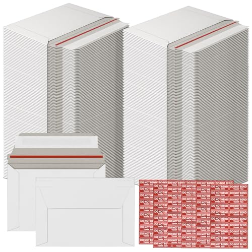 200 Pack Rigid Mailers 4.5x6.5 Inch Self Seal Document Mailers, 350GSM Protective Flat Cardboard Sturdy White Photography Envelopes for Trading Card, Photos, Document, Coins, Stamps - color: 4.5x6.5 Inch-200 Pack