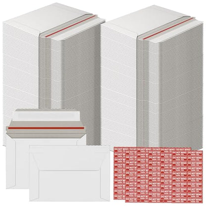 200 Pack Rigid Mailers 4.5x6.5 Inch Self Seal Document Mailers, 350GSM Protective Flat Cardboard Sturdy White Photography Envelopes for Trading Card, Photos, Document, Coins, Stamps - color: 4.5x6.5 Inch-200 Pack