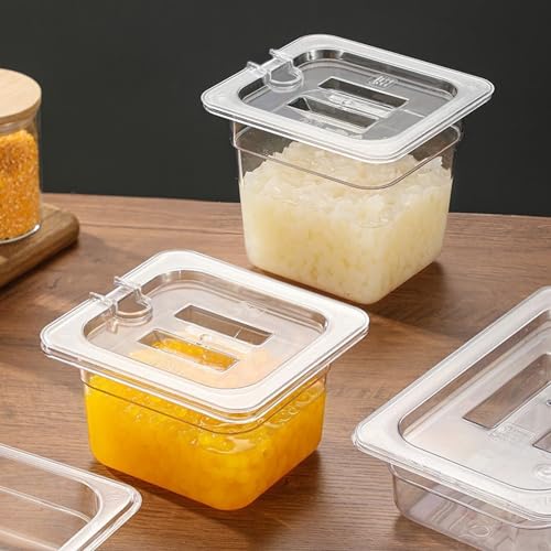 12 Pcs Clear Plastic Table Pan Lid, 1/6 Size Polycarbonate Lids