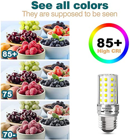 E26 10W LED Light bulbs, 6000K Daylight White, 1000 lumen, 100 Watt Equivalent Incandescent Bulbs, Non-dimmable Edison Candelabra Ceiling Fan led Bulbs, Flicker Free, Tubular LED Corn Bulb, 5 Pack - color: 6000k Daylight White