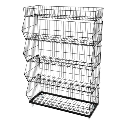 5 Tier Retail Display Rack, Snack Shelf Organizer Stand(35.4" W,Black) - color: Black, size: 35.4" W