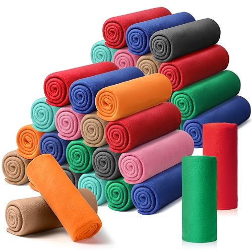 Kinlop 40 Packs Fleece Throw Blankets Bulk 60x50 Inch Soft Plush - color: Novel Color