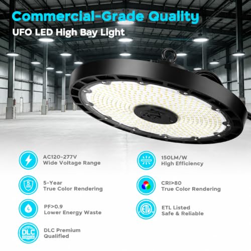 UFO LED High Bay Light,240W,36000LM 0-10V Dimmable 2Pack - size: 240W-2Pack