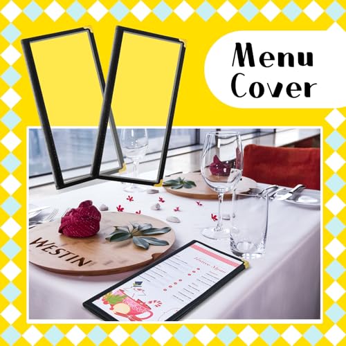 Ziliny 10 Pcs 4.5 x 11 in Transparent Restaurant Menu Covers, Clear Covers