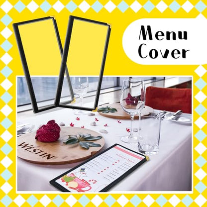 Ziliny 10 Pcs 4.5 x 11 in Transparent Restaurant Menu Covers, Clear Covers
