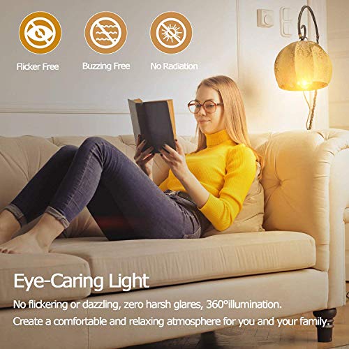 T10 Frosted LED Bulbs Warm White 2700K,Dimmable 6W LED Tubular Edison Bulbs 60 Watt Equivalent,600LM, E26 Medium Base Lamp Bulb for Desk Lamp, Pendant Lights. (3-Pack) - color: Frost-6w-2700k-3p