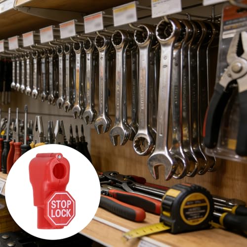 Peg Hook Locks PC Magnet Anti-Theft Pegboard 8mm Red 50Pcs - color: Red, size: 8mm