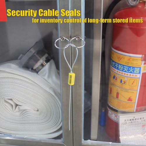 φ1.8mm x11.8" Yellow ISO17712 Certified Barcode Security Cable Seals (100)